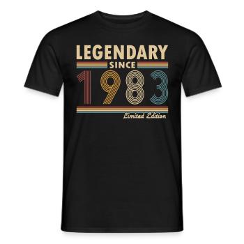 40e anniversaire né en 1983 Légendaire depuis 1983 - T-shirt homme - noir - Devant - AI Model Male 178 light (178cm)