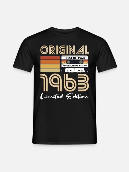 60. Geburtstag Jahrgang 1963 Original 1963 - Männer T-Shirt - Schwarz