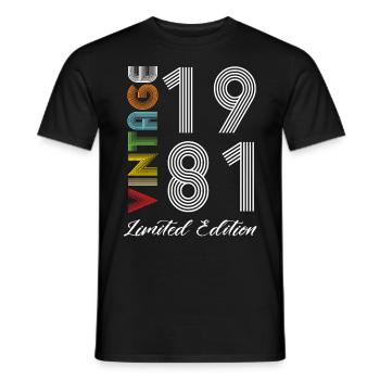 Vintage 1981 Vintage Birthday Retro Vintage - Men's T-Shirt - black - Front - AI Model Male 178 light (178cm)