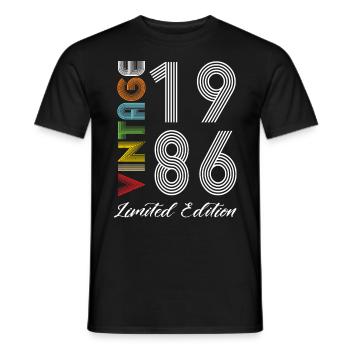 Vintage 1986 Vintage Geburtstag Retro Vintage - Männer T-Shirt - Schwarz - Vorne - AI Model Male 178 light (178cm)