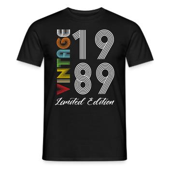 Vintage 1989 Vintage Birthday Retro Vintage - Men's T-Shirt - black - Front - AI Model Male 178 light (178cm)