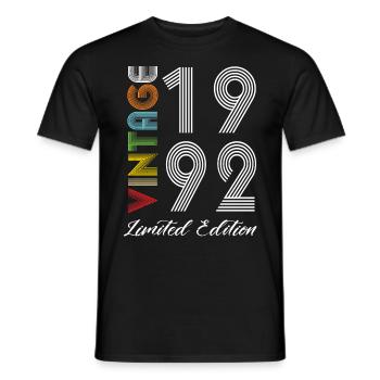 Vintage 1992 Vintage Birthday Retro Vintage - Men's T-Shirt - black - Front - AI Model Male 178 light (178cm)
