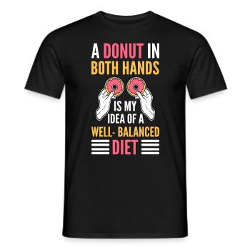 A Donut in Both Hands Is My Idea of a - Men's T-Shirt - black - Front - AI Model Male 178 light (178cm)