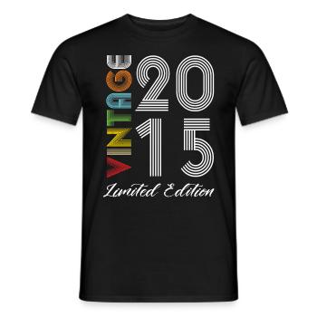 Vintage 2015 Vintage Birthday Retro Vintage - Men's T-Shirt - black - Front - AI Model Male 178 light (178cm)