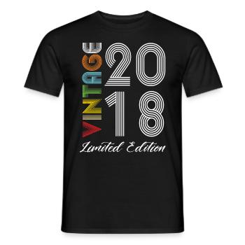 Vintage 2018 Vintage Birthday Retro Vintage - Men's T-Shirt - black - Front - AI Model Male 178 light (178cm)