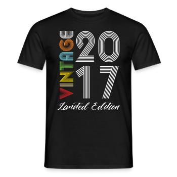 Vintage 2017 Vintage Birthday Retro Vintage - Men's T-Shirt - black - Front - AI Model Male 178 light (178cm)