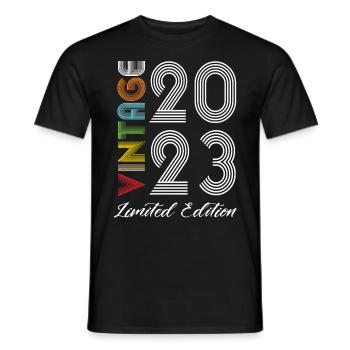 Millésime 2023 Vintage Anniversaire Rétro Vintage - T-shirt homme - noir - Devant - AI Model Male 178 light (178cm)