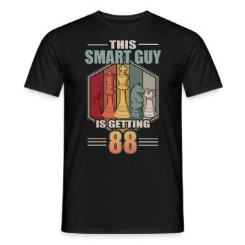 Smart Guy Is Getting 88 Retro Chess 88 Birthday - Men's T-Shirt - black - Front - AI Model Male 178 light (178cm)