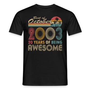 20. Geburtstag Jahrgang 2003 Best of 2003 - Männer T-Shirt - Schwarz - Vorne - AI Model Male 178 light (178cm)