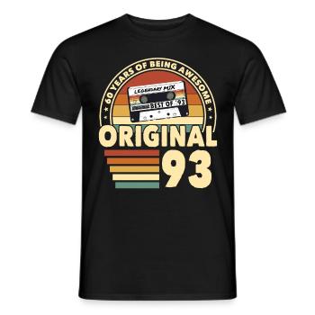 30. Geburtstag Jahrgang 1993 Original 1993 - Männer T-Shirt - Schwarz - Vorne - AI Model Male 178 light (178cm)