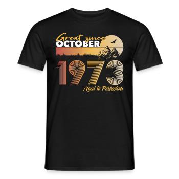 50th birthday Born 1973 Great Since 1973 - Men's T-Shirt - black - Front - AI Model Male 178 light (178cm)