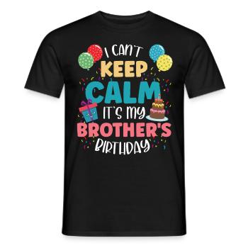 It's my brother's birthday party - Men's T-Shirt - black - Front - AI Model Male 178 light (178cm)