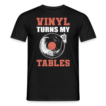 Le vinyle renverse mes tables Collectionneur de disques vinyles - T-shirt homme - noir - Devant - AI Model Male 178 light (178cm)