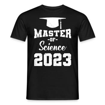 Master of Science 2023 Master Degree - Men's T-Shirt - black - Front - AI Model Male 178 light (178cm)