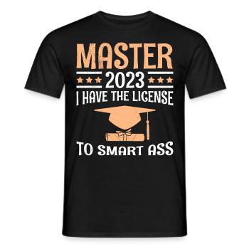 The license to the clever shit 2023 Master's degree - Men's T-Shirt - black - Front - AI Model Male 178 light (178cm)