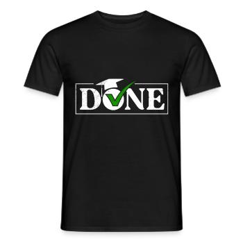 C’est fait, j’ai terminé mes études de maîtrise - T-shirt homme - noir - Devant - AI Model Male 178 light (178cm)