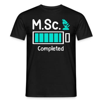 M.Sc completed Master Abschluss Master of Science - Männer T-Shirt - Schwarz - Vorne - AI Model Male 178 light (178cm)