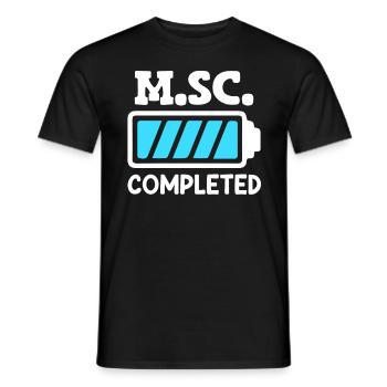 M.Sc terminé enfin terminé Master of Science - T-shirt homme - noir - Devant - AI Model Male 178 light (178cm)