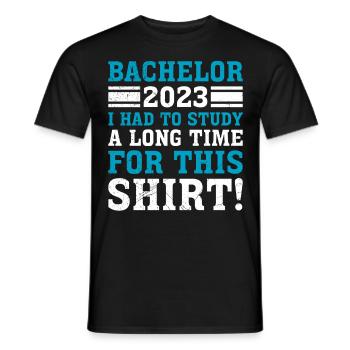 Pour cela, j’ai dû étudier pendant longtemps le baccalauréat - T-shirt homme - noir - Devant - AI Model Male 178 light (178cm)