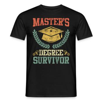 Fertig Masters Degree Survivor Master Abschluss - Männer T-Shirt - Schwarz - Vorne - AI Model Male 178 light (178cm)