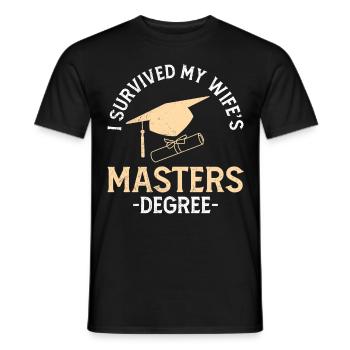 Survécu Ma femme a une maîtrise - T-shirt homme - noir - Devant - AI Model Male 178 light (178cm)