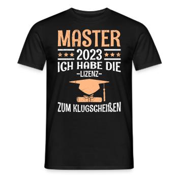The license to the clever shit 2023 Master's degree - Men's T-Shirt - black - Front - AI Model Male 178 light (178cm)