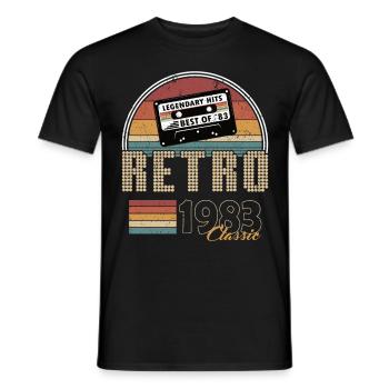 40th birthday born 1983 Best of 1983 - Men's T-Shirt - black - Front - AI Model Male 178 light (178cm)