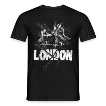 London England UK Stadt Skyline Grunge Splash - Männer T-Shirt - Schwarz - Vorne - AI Model Male 178 light (178cm)