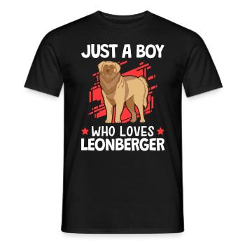 Nur ein Junge der Leonberger liebt Leonberger - Männer T-Shirt - Schwarz - Vorne - AI Model Male 178 light (178cm)