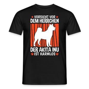 Vorsicht vor dem Herrchen Akita Inu - Männer T-Shirt - Schwarz - Vorne - AI Model Male 178 light (178cm)