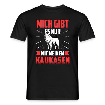 Nur mit meinem Owtscharka Kaukasischer Owtscharka - Männer T-Shirt - Schwarz - Vorne - AI Model Male 178 light (178cm)
