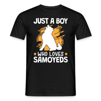 Garçon qui aime Samoyèdes Samoyèdes Nordiques Samoyède - T-shirt homme - noir - Devant - AI Model Male 178 light (178cm)