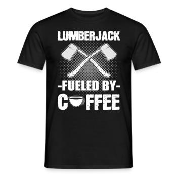 Lumberjack Fueled by Coffee Woodcutter Forester - Männer T-Shirt - Schwarz - Vorne - AI Model Male 178 light (178cm)