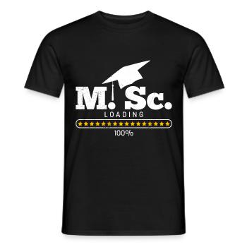 M.Sc chargement Master of Science - T-shirt homme - noir - Devant - AI Model Male 178 light (178cm)