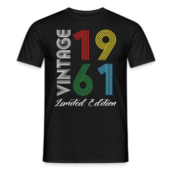 Vintage 1961 Vintage Birthday Retro Vintage - Men's T-Shirt - black - Front - AI Model Male 178 light (178cm)