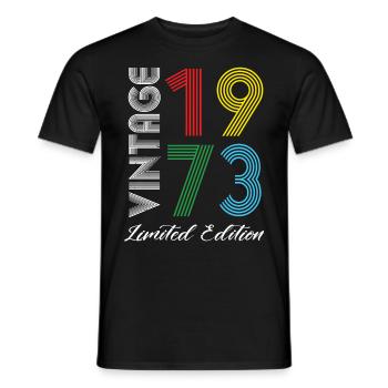 Vintage 1973 Vintage Birthday Retro Vintage - Men's T-Shirt - black - Front - AI Model Male 178 light (178cm)