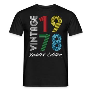 Vintage 1978 Vintage Birthday Retro Vintage - Men's T-Shirt - black - Front - AI Model Male 178 light (178cm)