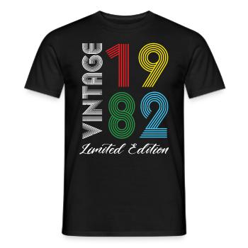 Vintage 1982 Vintage Birthday Retro Vintage - Men's T-Shirt - black - Front - AI Model Male 178 light (178cm)