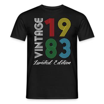 Vintage 1983 Vintage Birthday Retro Vintage - Men's T-Shirt - black - Front - AI Model Male 178 light (178cm)