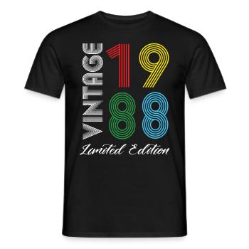 Vintage 1988 Vintage Geburtstag Retro Vintage - Männer T-Shirt - Schwarz - Vorne - AI Model Male 178 light (178cm)