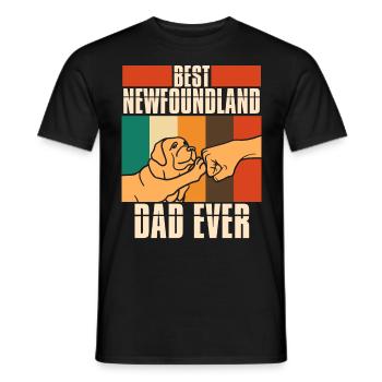 Newfoundland Dog Father Dog Love - Men's T-Shirt - black - Front - AI Model Male 178 light (178cm)