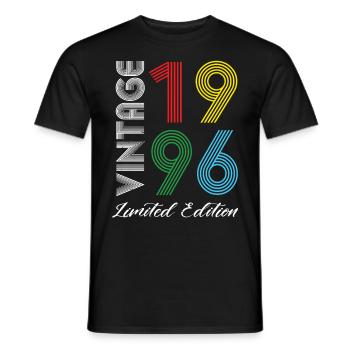 Vintage 1996 Vintage Birthday Retro Vintage - Men's T-Shirt - black - Front - AI Model Male 178 light (178cm)