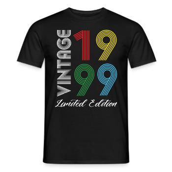 Vintage 1999 Vintage Birthday Retro Vintage - Men's T-Shirt - black - Front - AI Model Male 178 light (178cm)
