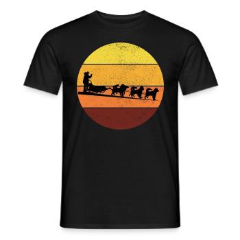 Husky Schlitten Hunderennen Alaskan Racers - Männer T-Shirt - Schwarz - Vorne - AI Model Male 178 light (178cm)