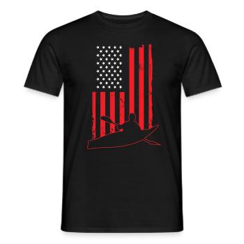 Aviron USA Drapeau Aviron Aviron Rowing Canoë d’aviron - T-shirt homme - noir - Devant - AI Model Male 178 light (178cm)