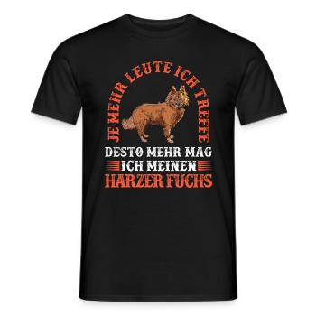 Mehr Harzer Fuchs weniger Menschen Hütefuchs - Männer T-Shirt - Schwarz - Vorne - AI Model Male 178 light (178cm)