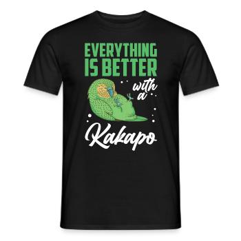 Alles besser mit Kakapo flugunfähiger Kakapo - Männer T-Shirt - Schwarz - Vorne - AI Model Male 178 light (178cm)