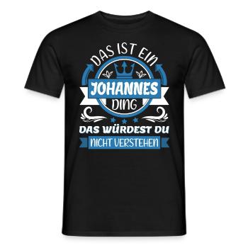 Johannes Name Vorname Namenstag Namensgeschenk - Männer T-Shirt - Schwarz - Vorne - AI Model Male 178 light (178cm)
