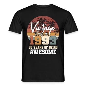 30e anniversaire né en 1993 Best of 1993 - T-shirt homme - noir - Devant - AI Model Male 178 light (178cm)