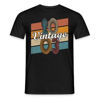 20. Geburtstag Jahrgang 2003 Vintage 2003 - Männer T-Shirt - Schwarz - Vorne - AI Model Male 178 light (178cm)